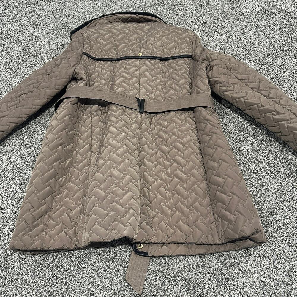 Cole Haan Women’s XL Faux Fur Trench Coat Brown Winter Jacket New w/Tags - Picture 5 of 11